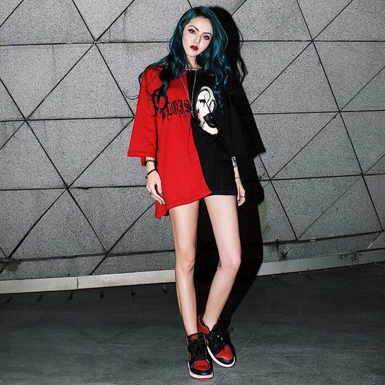 Áo Thun Tay Lỡ Cổ Tròn Thiết Kế Hợp Thời Trang