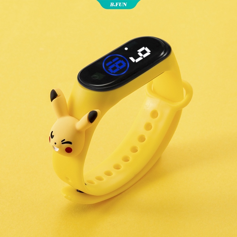 Đồng hồ đeo tay điện tử đèn led vỏ nhựa hình pokemon pikachu hoạt hình chống nước làm quà sinh nhật cho trẻ em
