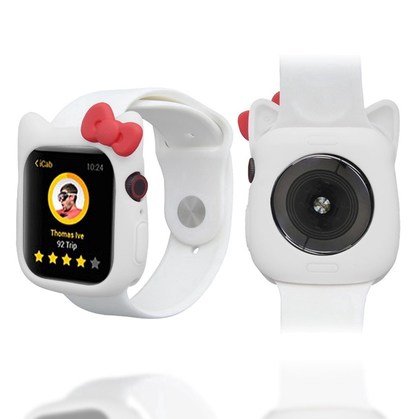 Ốp Silicone Họa Tiết Hoạt Hình Dễ Thương Cho Đồng Hồ Thông Minh Apple Watch Series 6 Se 5 4 3 2 1 Iwatch 44mm 40mm 38mm 42mm