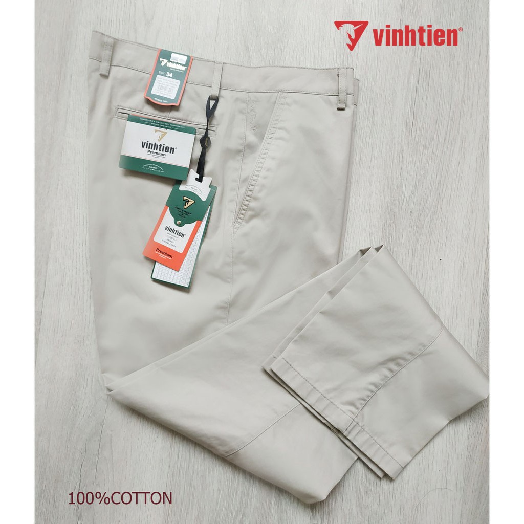 Quần Kaki Trơn 100% Cotton Trung Niên Vĩnh Tiến Cao Cấp