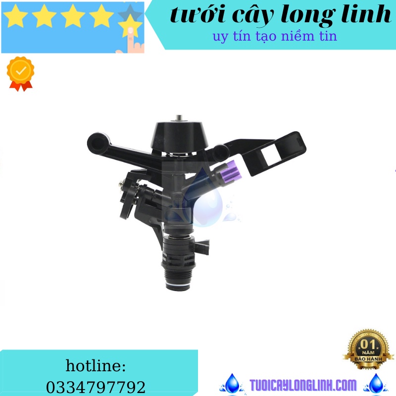 Béc tưới cây cánh đập chỉnh góc tưới 27 ren ngoài
