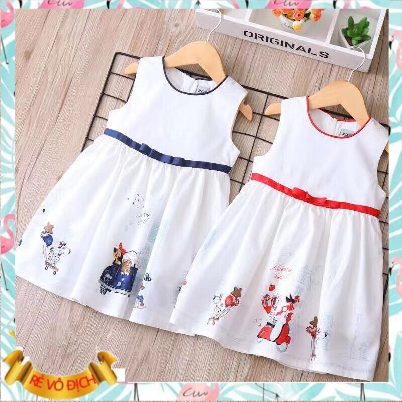 Váy hè bé gái 2-8 tuổi Next in hình, Đầm sát nách cho bé vải thô thoáng mát