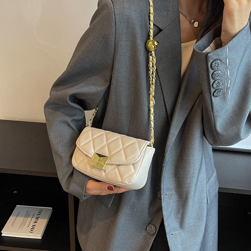 Túi đeo chéo IELGY dây xích hình thoi đơn giản thời trang cho nữ