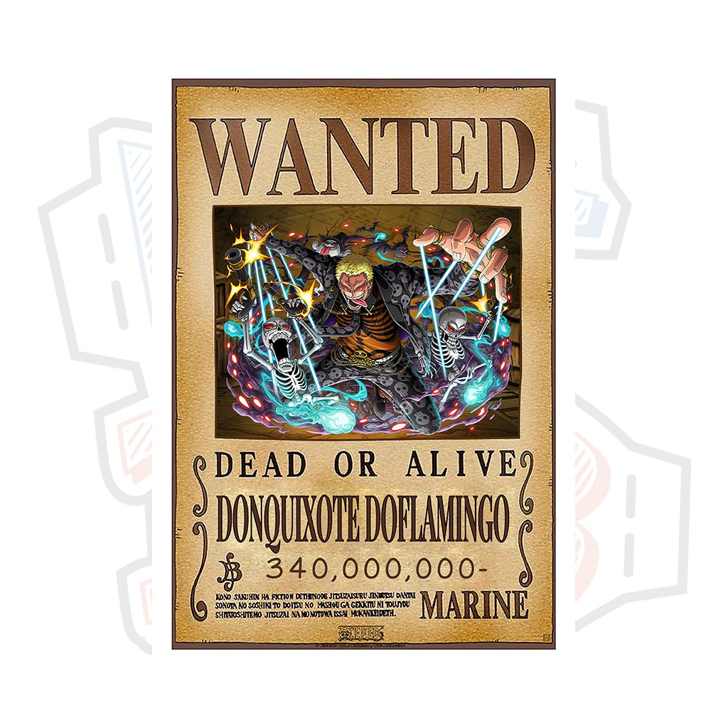 Poster truy nã Donquixote Doflamingo ver 3 - One Piece