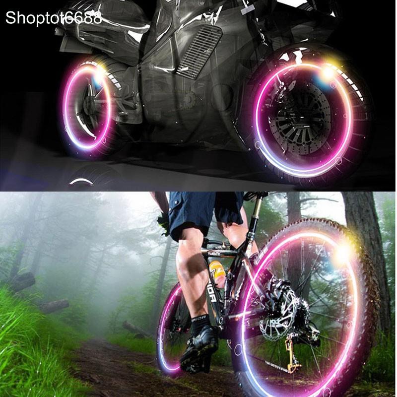Bộ 2 đèn led đổi màu gắn bánh xe ôtô, xe máy, xe đạp dùng 3 pin cúc AG10 (Kho hàng Hà nội)