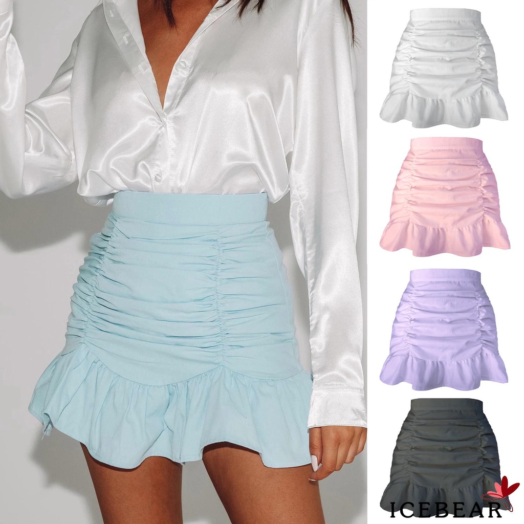 Chân Váy Nữ Lưng Cao Xếp Ly Thời Trang