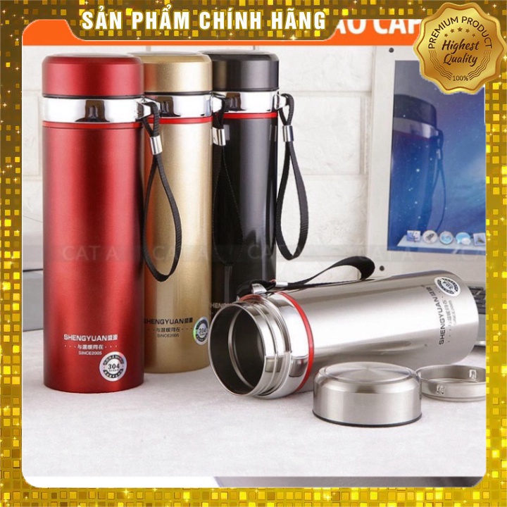 Bình giữ nhiệt cao cấp 1L có nắp lọc trà lõi inox không gỉ, an toàn hiệu quả