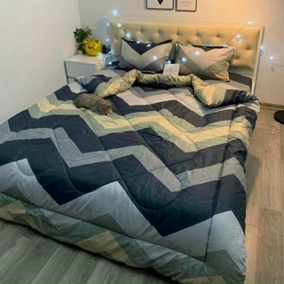 Bộ chăn ga gối 5 món chăn phao trần bông dày dặn như hình