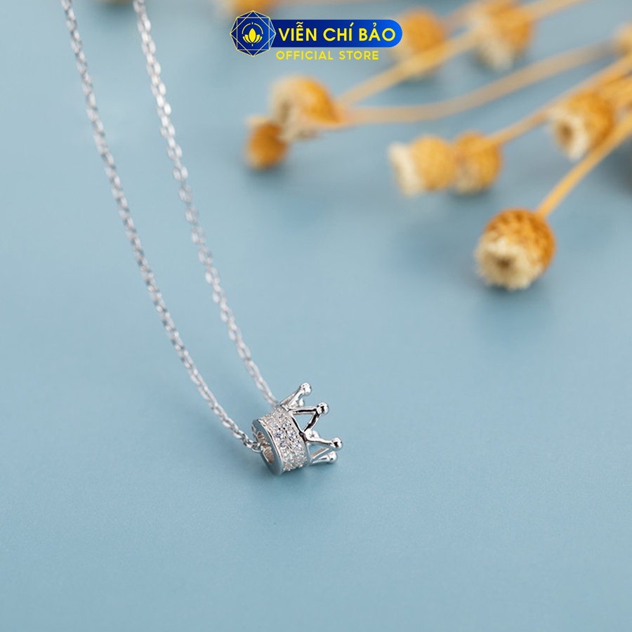 Dây chuyền bạc nữ mặt vương miện chất liệu bạc Ý 925 thời trang phụ kiện trang sức Viễn Chí Bảo D400427