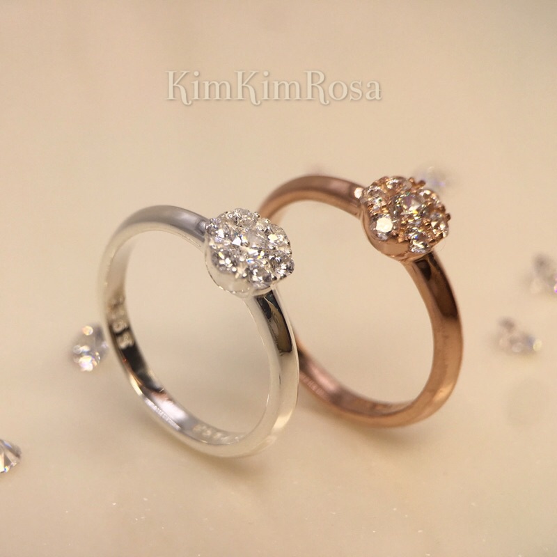 Nhẫn bạc nữ s925 trúc mai KimKimRosa Jewelry đá CZ kim cương nhân tạo sterling silver rings