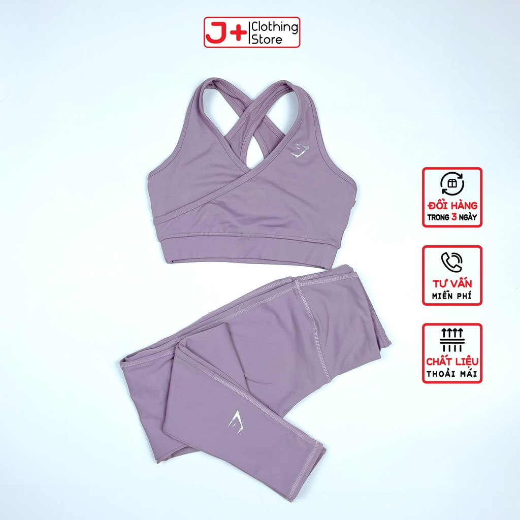 Set tập thể thao gym yoga siêu co giãn nữ J+ áo bra quần dài SGS