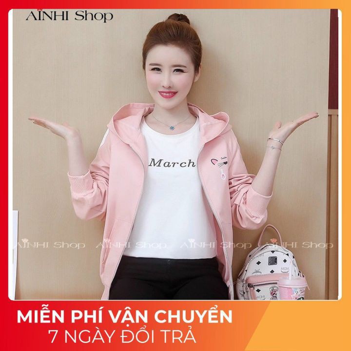 Áo Khoác Nữ ❤️FREESHIP❤️ Áo Khoác Dù Nữ Chống Nắng Xanh Tai Mèo Dễ Thương