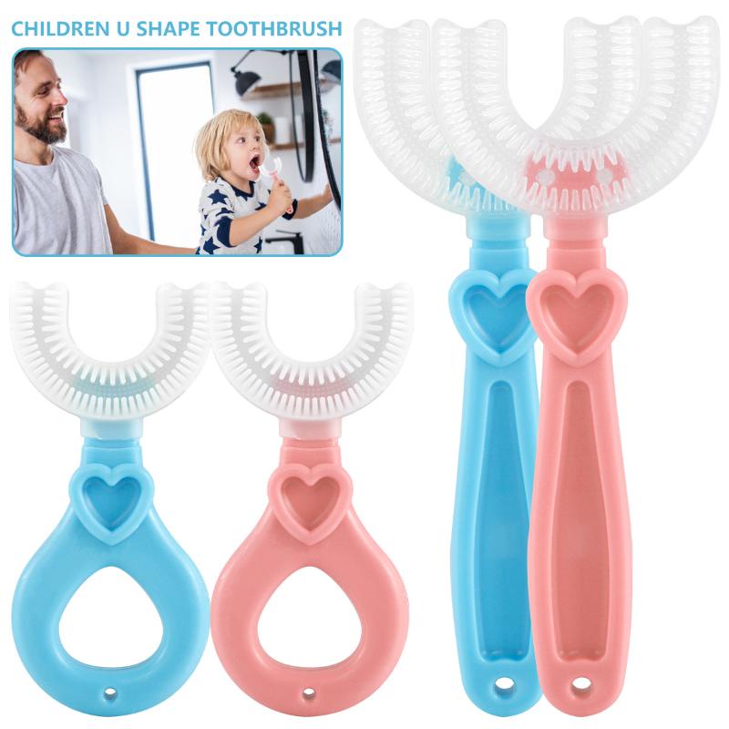 JPRICE [Hàng mới về] Bàn chải đánh răng hình chữ U đầu mềm thiết kế 360 độ cho bé