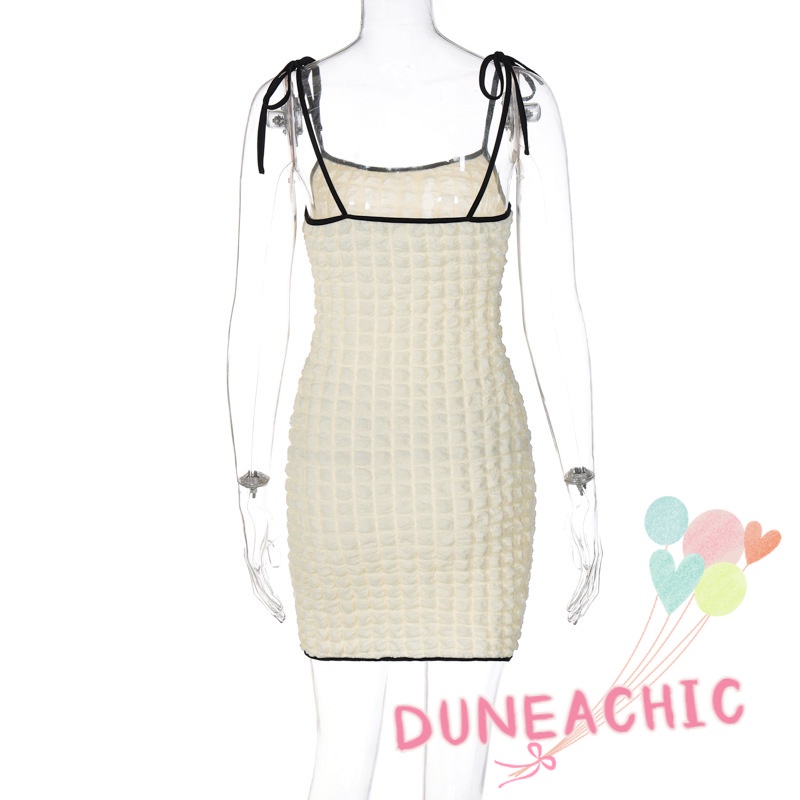 DUNEA Đầm hai dây ôm dáng hở lưng gợi cảm thời trang cho nữ