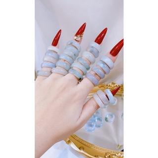 nhẫn ngọc cẩm thach trắng phớt