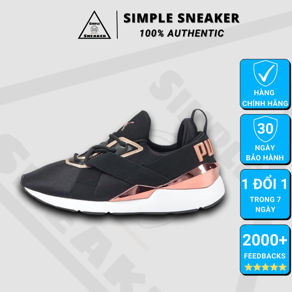 Giày Puma Nữ Chính Hãng FREESHIPPuma Muse X3 Black Rose Gold - Giày Sneaker Thể Thao Nữ Puma - Simple Sneaker