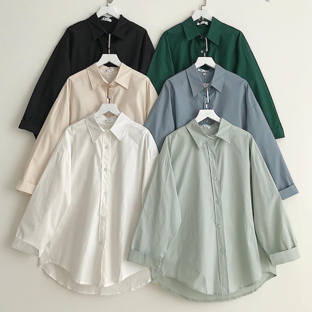 Áo Sơ Mi Nữ Tay Dài JEM CLOSET Form Rộng Nhiều Màu Phong Cách Teen Nặng Động MJY 10168