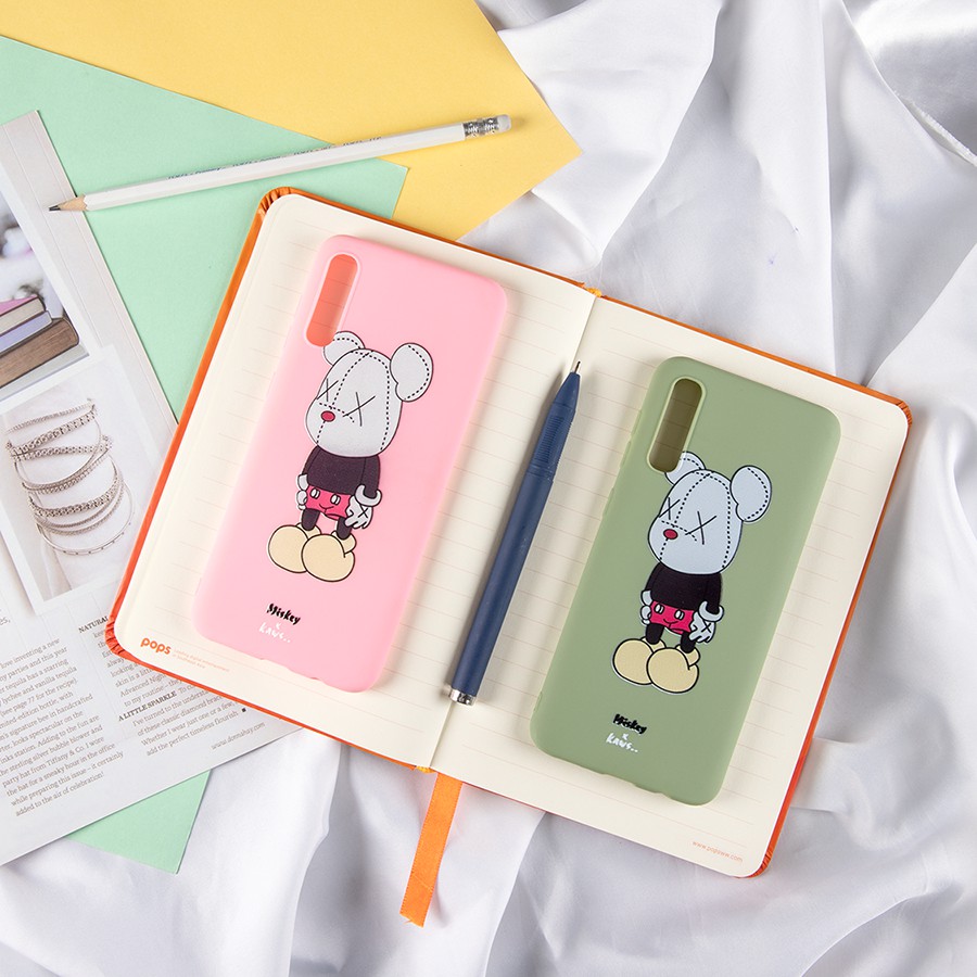 Ốp lưng Samsung A70 chuột Mickey Kaws silicone dẻo (Tặng kèm dây đeo điện thoại)