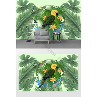 Tranh dán tường 3D siêu nét Vẹt Nam Mỹ MS02
