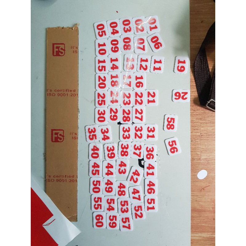 Thẻ giữ xe . thẻ số mica