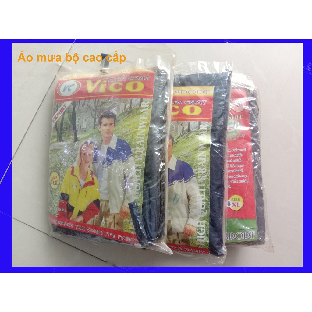 Áo Mưa Bộ Nam Nữ Cao Cấp Vải Dù Chống Thấm Có Phản Quang