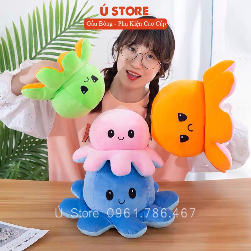 Bạch tuộc cảm xúc mini , thú bông bạch tuộc 2 mặt mini cute siêu mịn