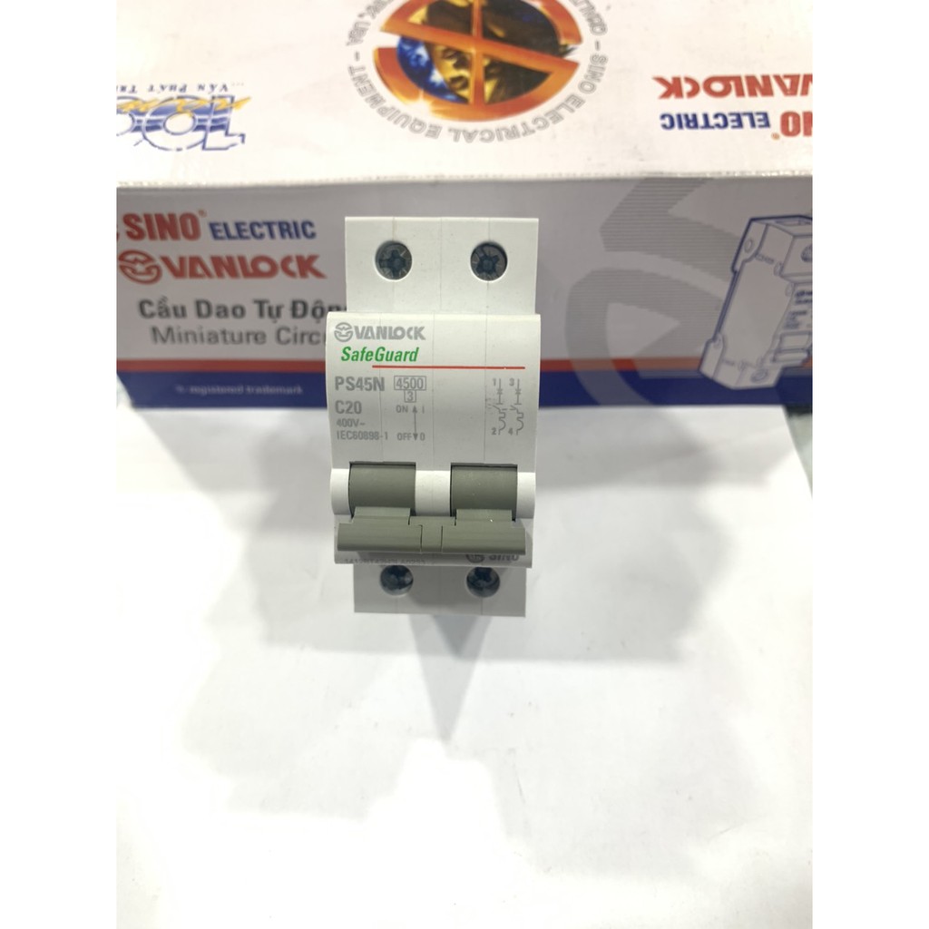 Cầu Dao Tự Động,CB 2P, MCB Sino Vanlock - 10A-20A-25A-32A