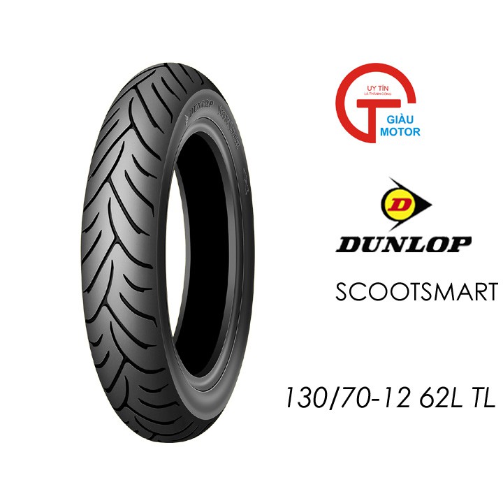 Lốp Dunlop size 130.70-12 SCOOTSMART TL 62L_Vỏ xe máy Dunlop size 130-70-12 SCOOTSMART TL 62L _ Dunlop uy tín, giá rẻ,