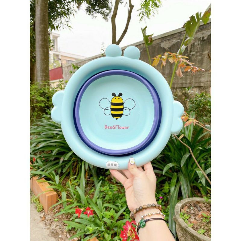 Chậu gấp gọn con ong#Chậu rửa mặt gấp gọn cho bé