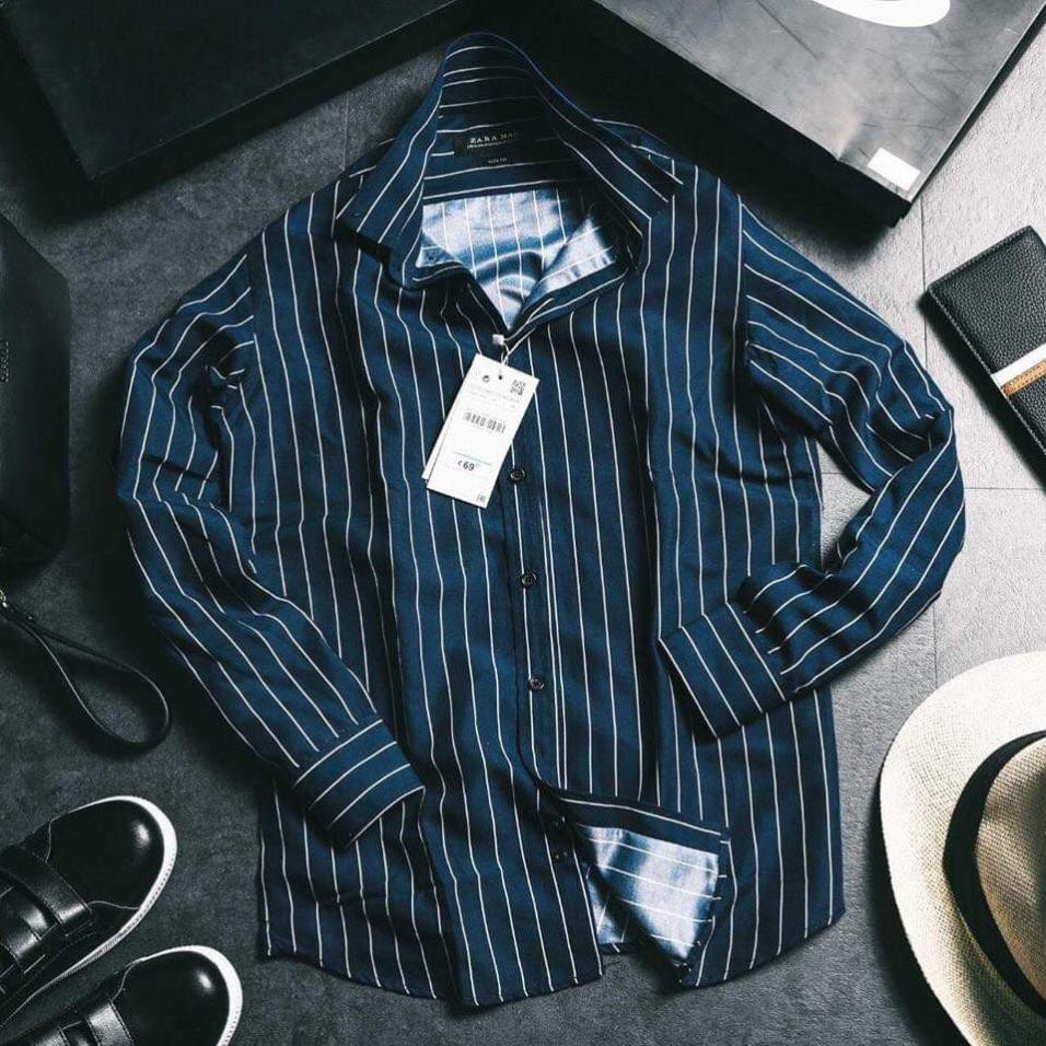 Áo sơ mi nam kẻ sọc,,Áo công sở, Áo Sơ Mi hàn quốc chất lụa mềm mịn kiểu dáng hàn quốc ôm nhẹ | BigBuy360 - bigbuy360.vn