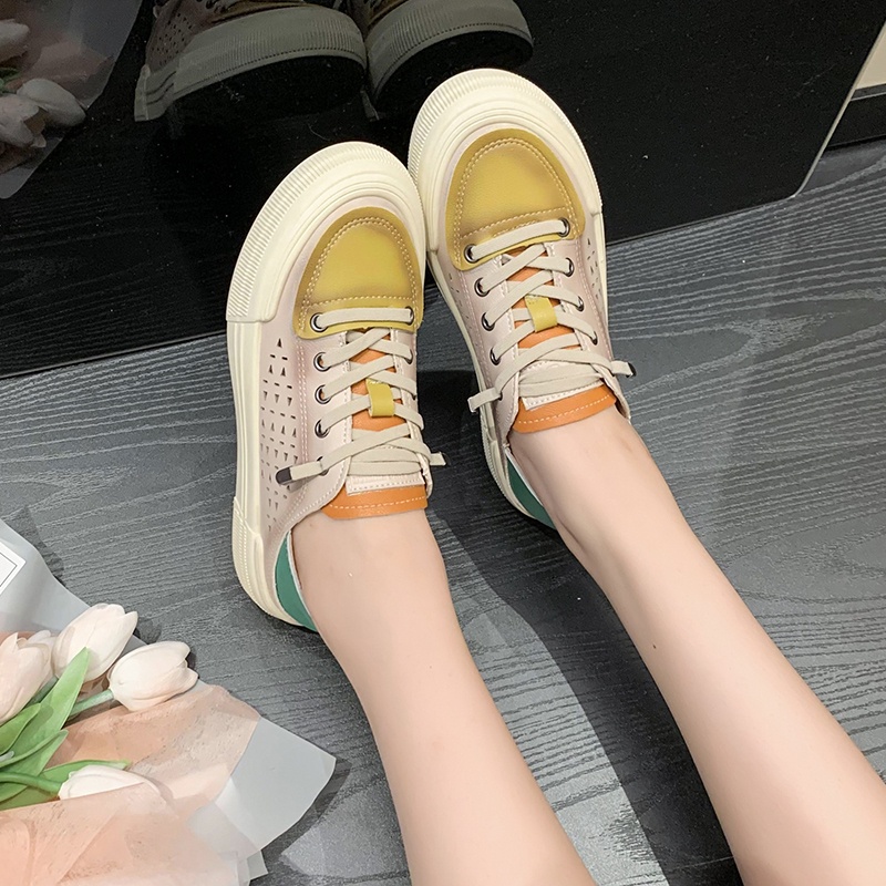 Giày Thể Thao Cổ Thấp Đế Cao Su Chống Trượt Thời Trang Hàn Quốc Cho Nữ