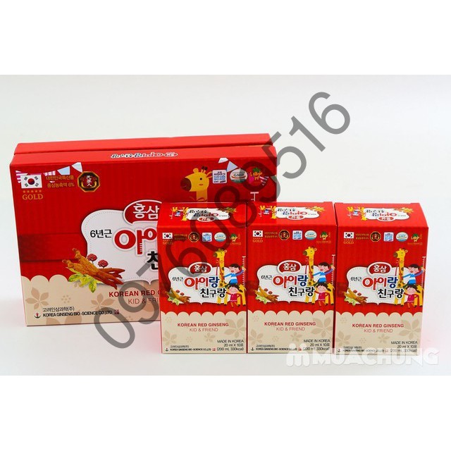 Nước Hồng Sâm Trẻ Em Baby Hươu Cao Cổ Hàn Quốc, Hộp 30 gói