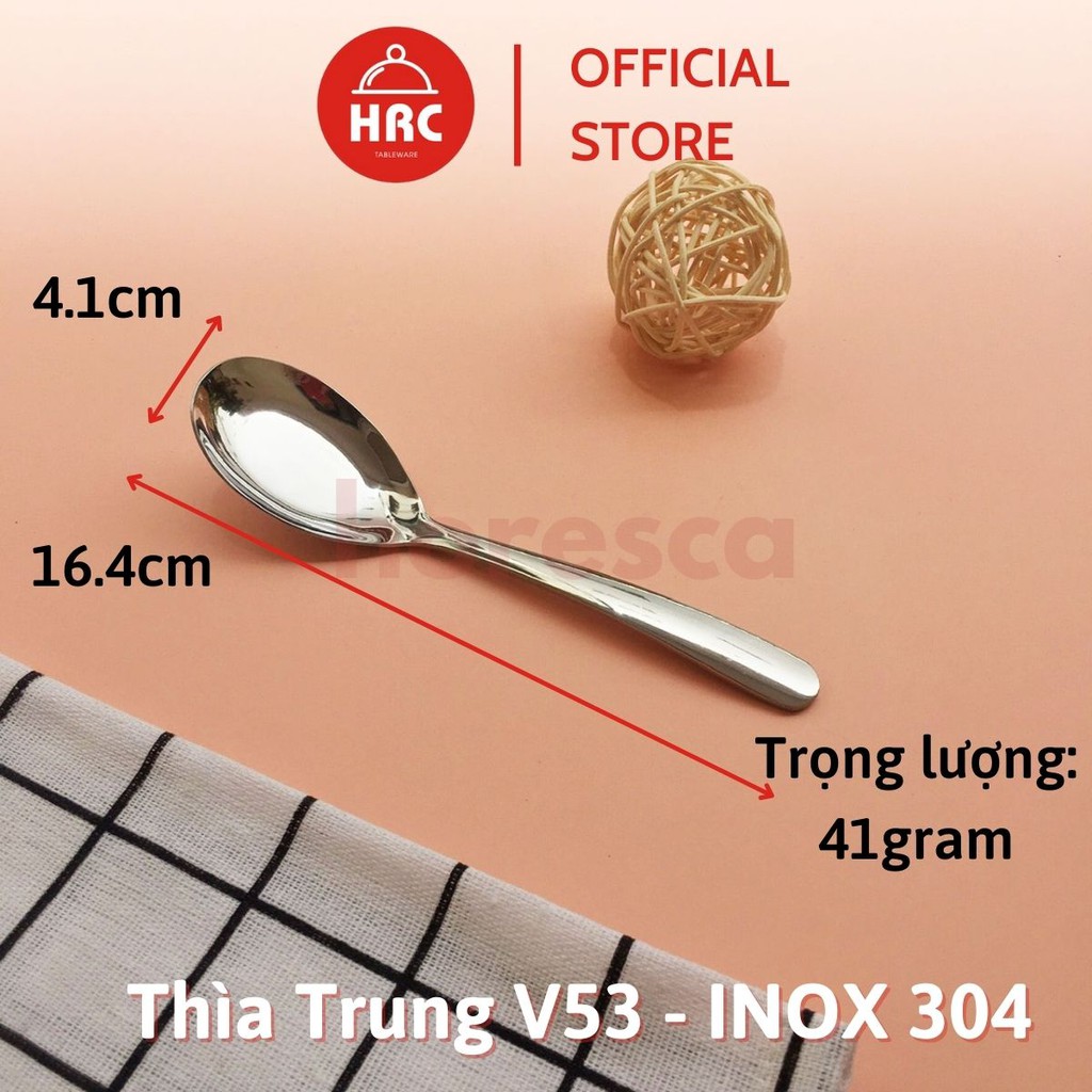 Thìa inox 304, muỗng ăn cơm inox cao cấp V52 V53