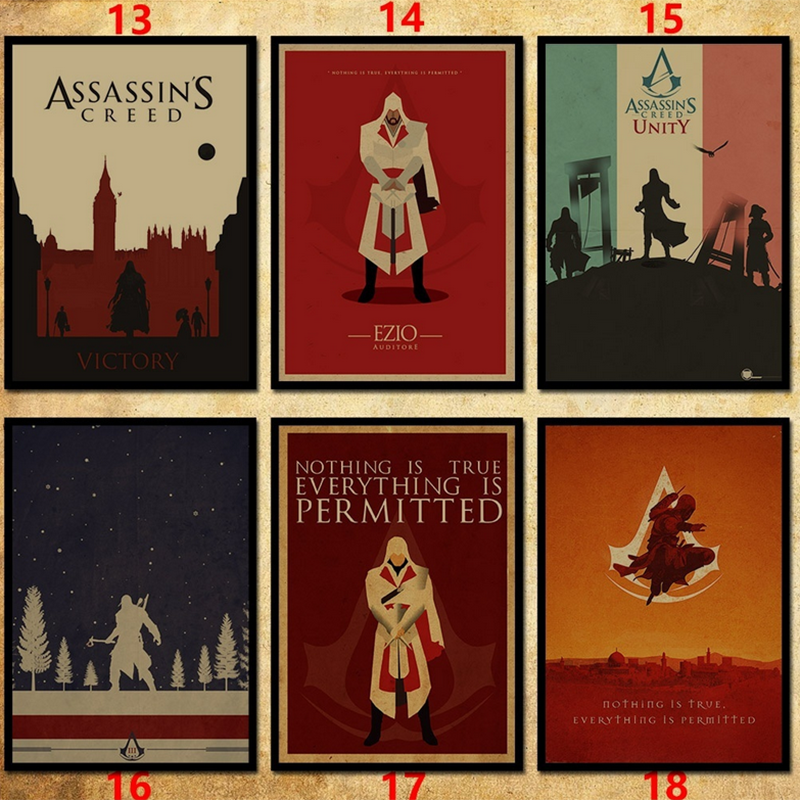 1 Tấm Poster Không Có Khung, Kích Thước 42x30cm Hình Game Assassin 's Creed