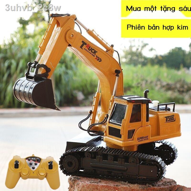 ◇ ☎ ✎ ✠ ( Sẵn)✼☾Máy xúc điều khiển từ xa ô tô đồ chơi trẻ em mô phỏng lớn sạc di chuyển móc đất hình cậu bé hợp kim xe k