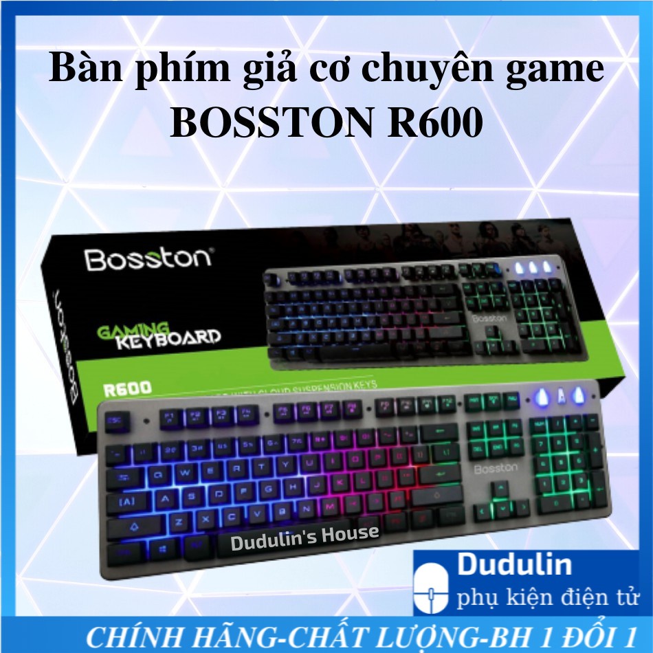 Bàn phím chuyên game giả cơ KEYBOARD BOSSTON R600 LED GAME USB