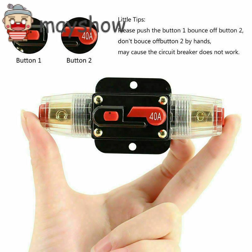 MAYSHOW Durable Car Circuit Breaker Insurance Switch AMP Fuse Holder 20A-100A DC 12V Line Protection Compatible Refit Adapter