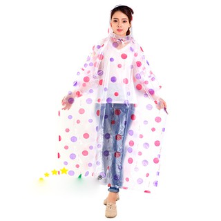 Áo mưa choàng chấm bi tròn