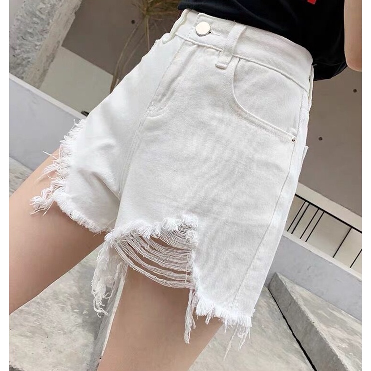 Quần Short Denim Lưng Cao Dáng Chữ A Ống Rộng Thời Trang Mùa Hè Phong Cách Hàn Quốc Mới Cho Nữ