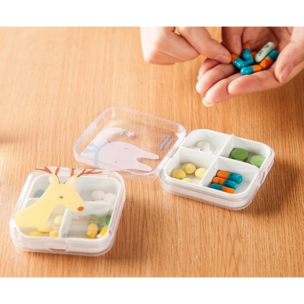 Hộp Đựng Thuốc 4 Ngăn Hình Thú - BX1401