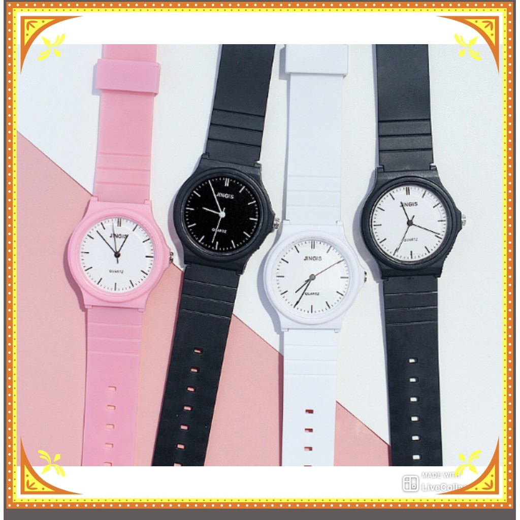 ĐỒNG HỒ NƯ DÂY CAO SU JINGIS 357NHIỀU MÀU PHONG CÁCH HÀN QUỐC