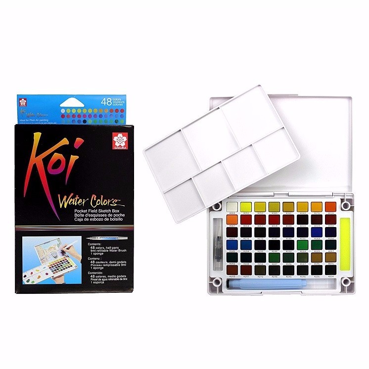 [ TÂM TÂM ]-Màu nước Koi, Koi water color màu (Sakura-Nhật)-