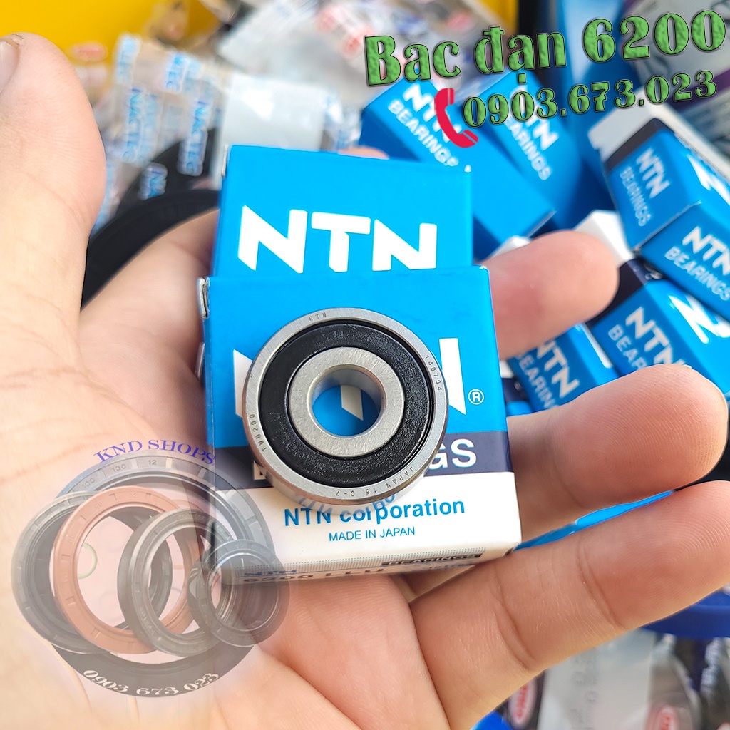 Vòng bị bạc đạn (Bearing) NTN 6200 2RS | Bạc đạn 2 mặt bích nhựa chuyên cho máy phun sương và phụ tùng xe máy