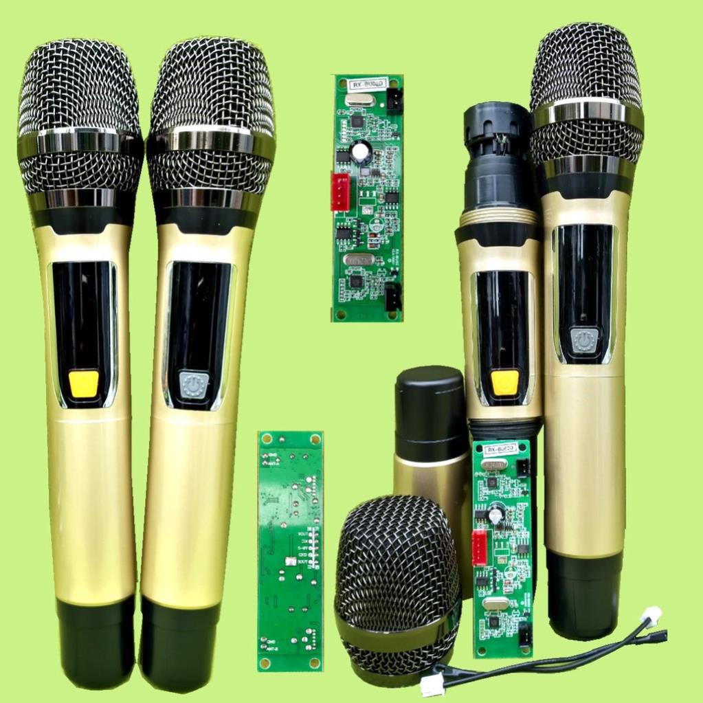 Mạch loa kéo 3 tấc đôi DSP Reverb Echo có chống hú - Equalizer 5 Band 2 kênh độc lập kèm Mic UHF chống hú Pin 18650