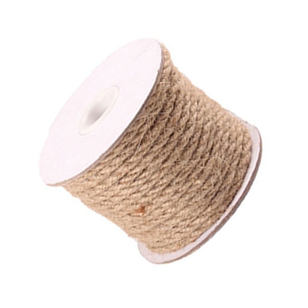 [double]Handmade DIY Jute String Rope Gardening Bundling Pet Scratching Post Crafting Jute Cord