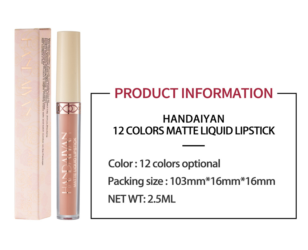 HANDAIYAN Lipstick Gloss Nude Lip Gloss Lip Matte Makeup Velvet Lipgloss Natural Lips Gloss | BigBuy360 - bigbuy360.vn