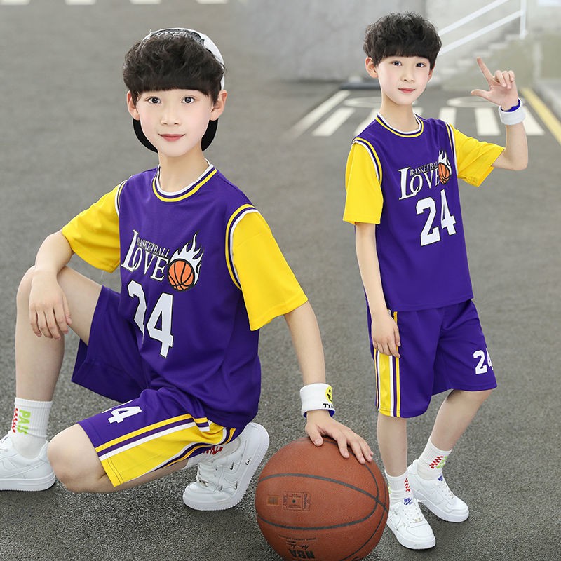 Đồng phục bóng rổ trẻ em ngắn tay Kobe Jersey số 24 James áo 23 lớp đội phù hợp với nam