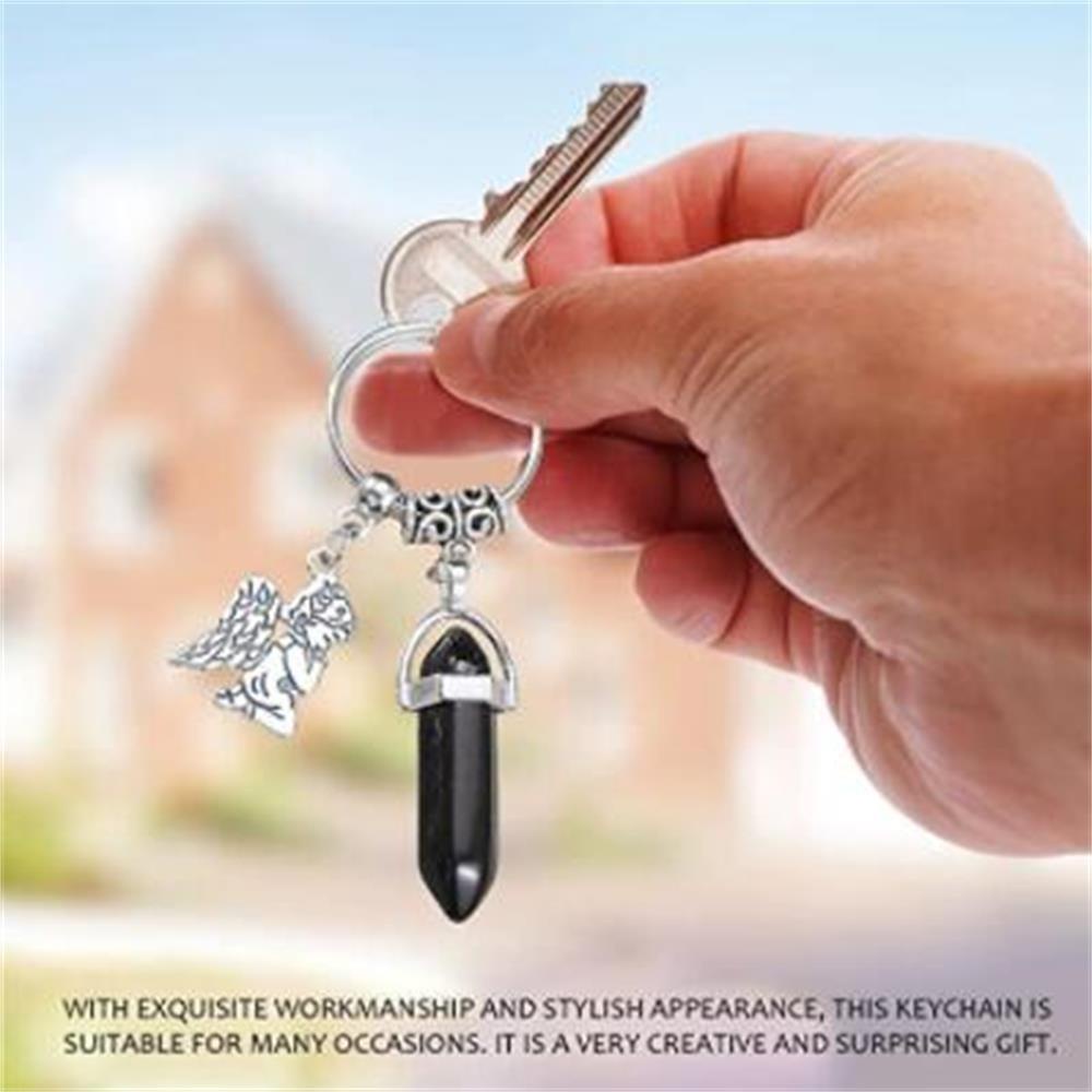 Giày Cao Gót Đế Thô EUTUS|Móc Khóa Kim Loại Chữa Lành|Aventurine Xanh Với Cột Lục Giác