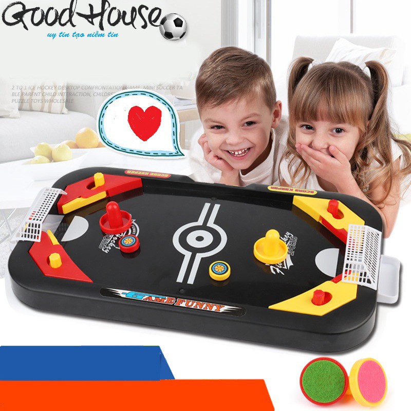 Trò chơi đối kháng 2 chế độ chơi bóng trên băng Air Hockey thể thao cho bé yêu