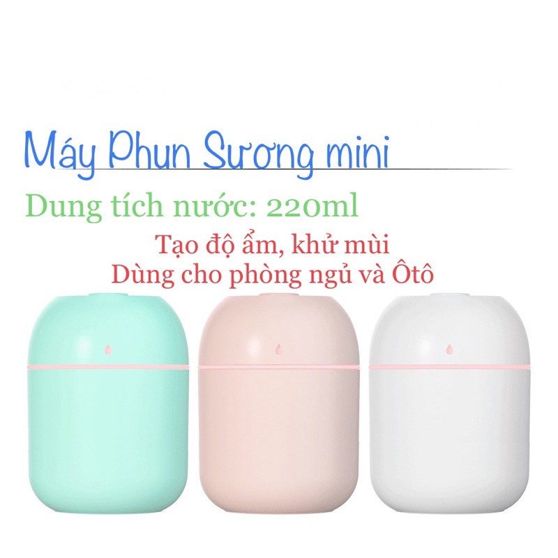 Máy xông tinh dầu dạng phun sương nano tạo ẩm dung tích 220ml giá rẻ